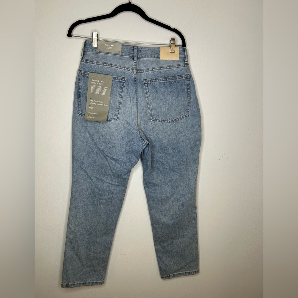 NWT EVERLANE The Curvy 90’s Cheeky Straight Cropped Patchwork Jeans Sz 30 - Picture 6 of 8